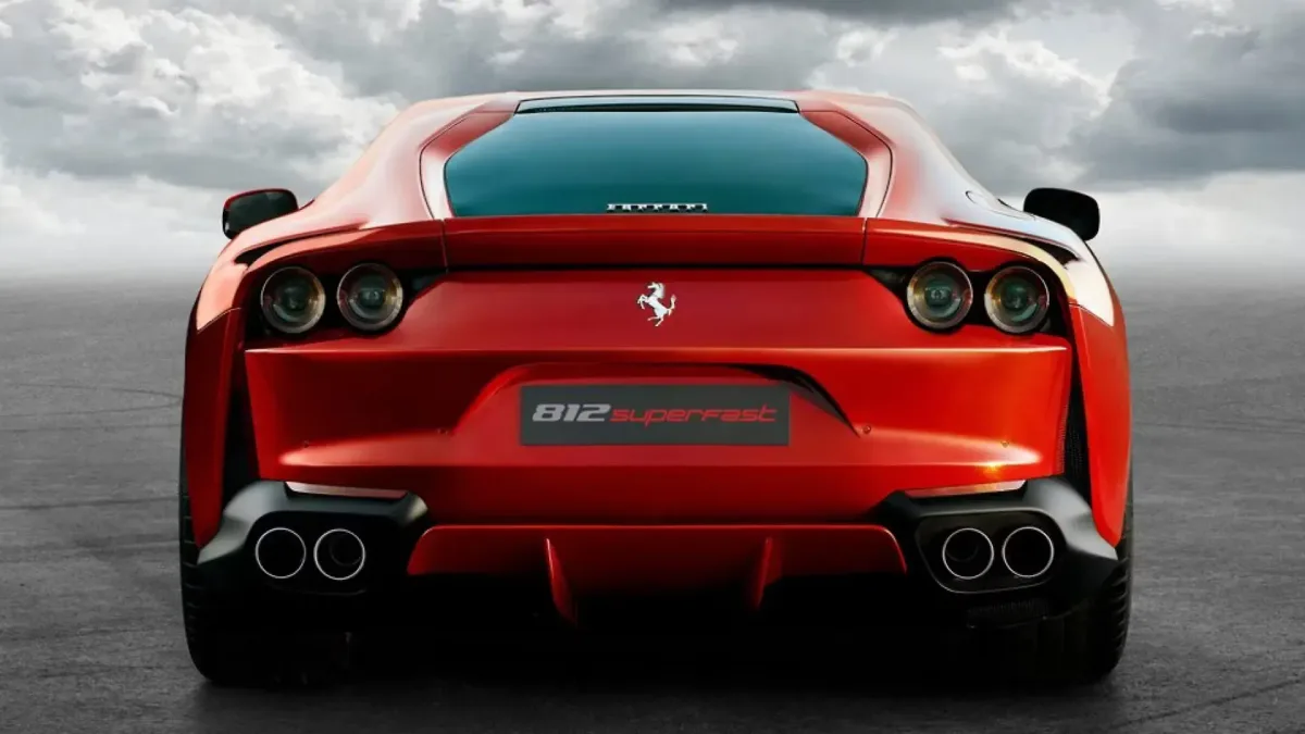 Ferrari 812 rear three-quarter view
