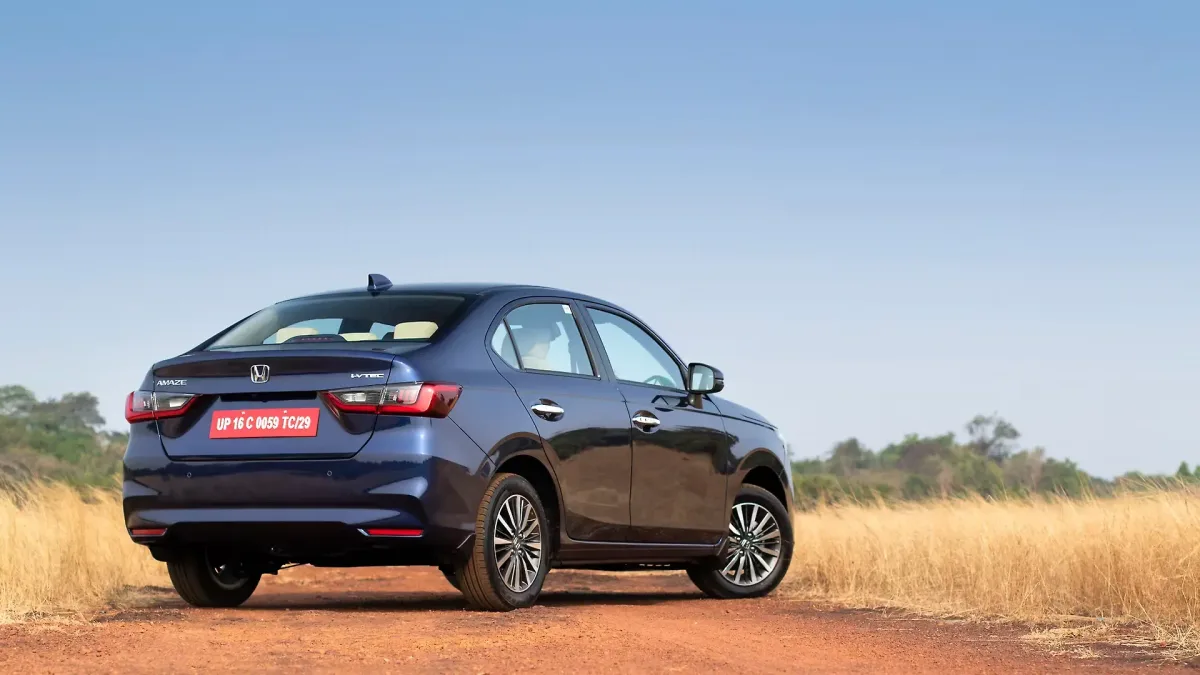 Honda Amaze rear three-quarter view