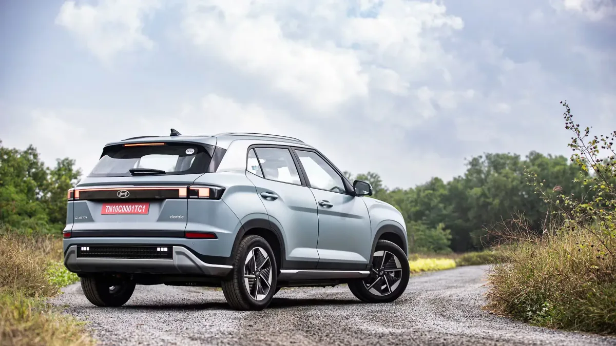 Hyundai Creta Electric rear three-quarter view