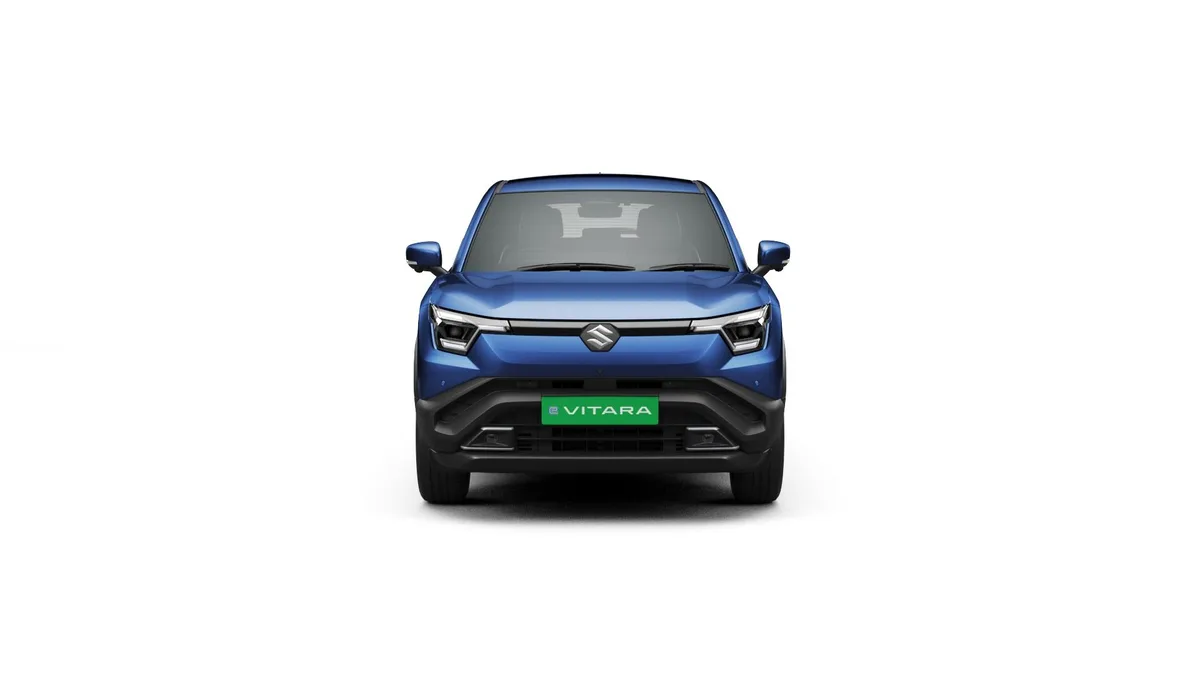 Maruti Suzuki e Vitara in blue, exterior front