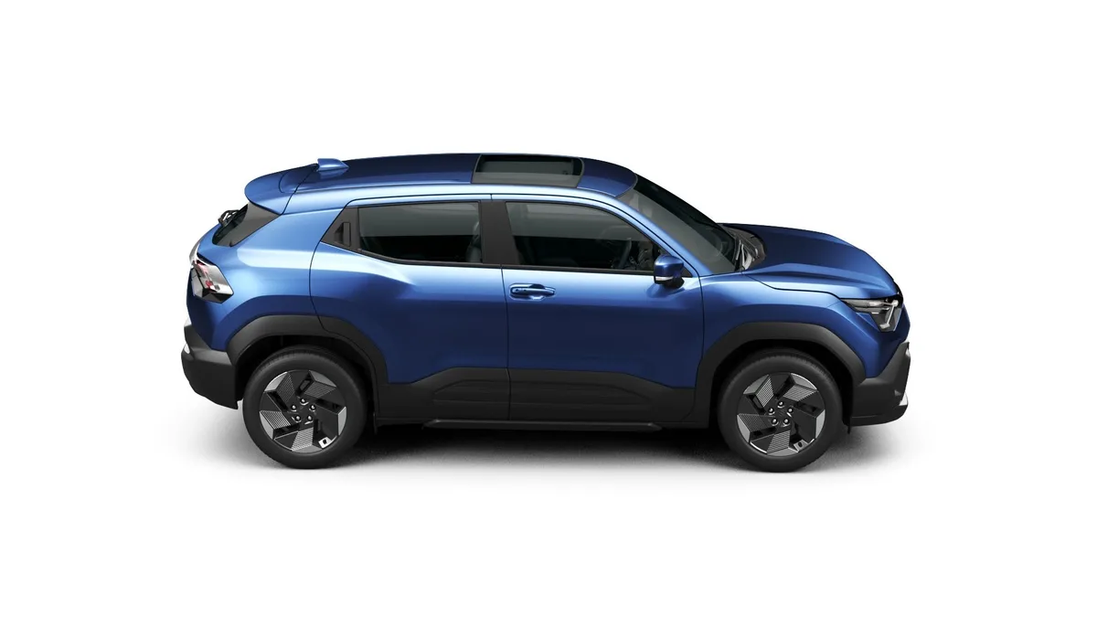 Maruti Suzuki e Vitara in blue, exterior side