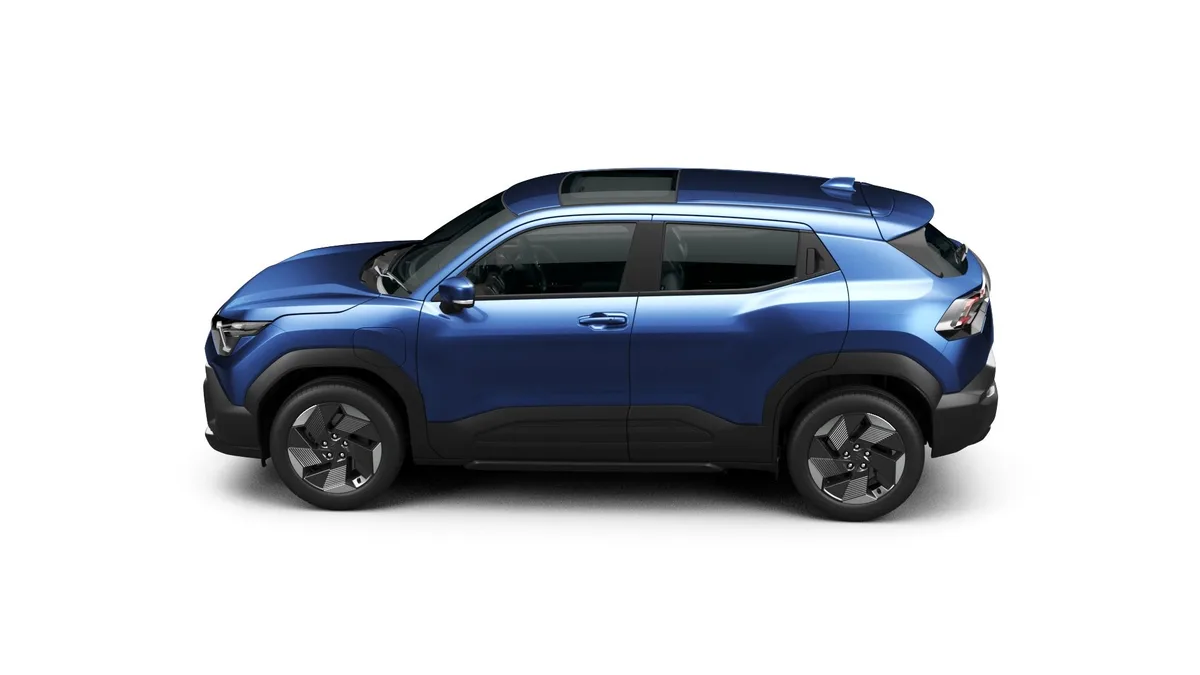 Maruti Suzuki e Vitara in blue, exterior side