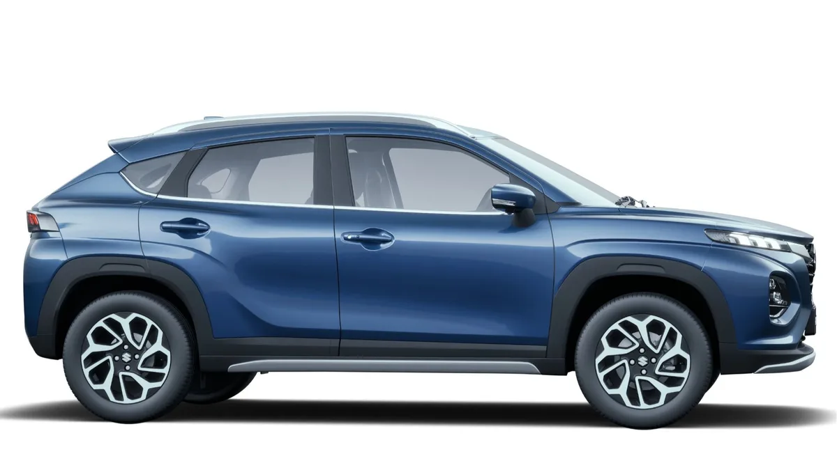 Maruti Suzuki Fronx in Nexa Blue, exterior side