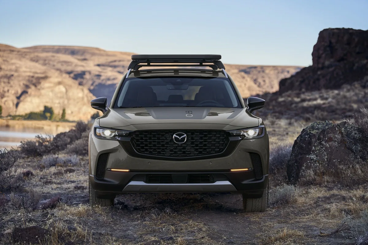 Mazda CX-50 in Zircon Sand, front view