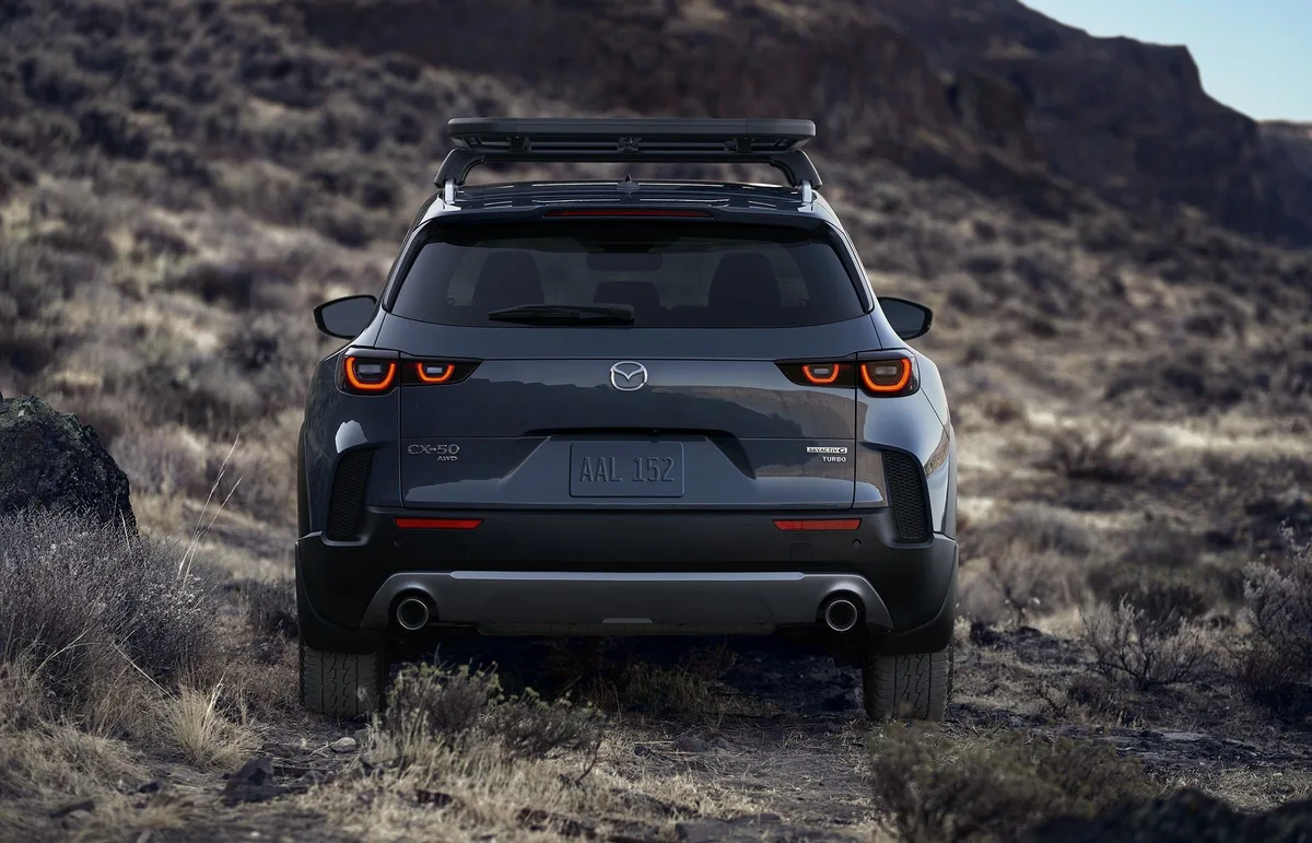 Mazda CX-50 in Polymetal Gray, rear view