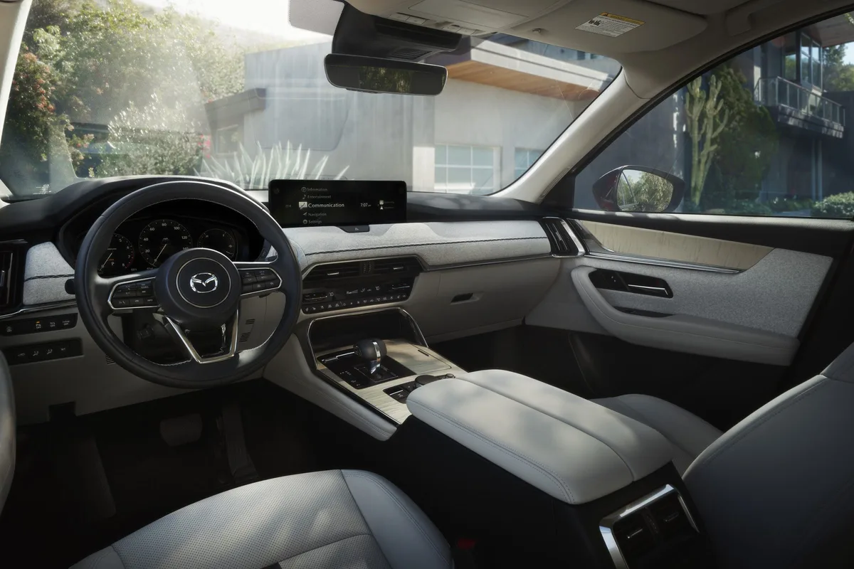 Mazda CX-90 dashboard in white Nappa leather