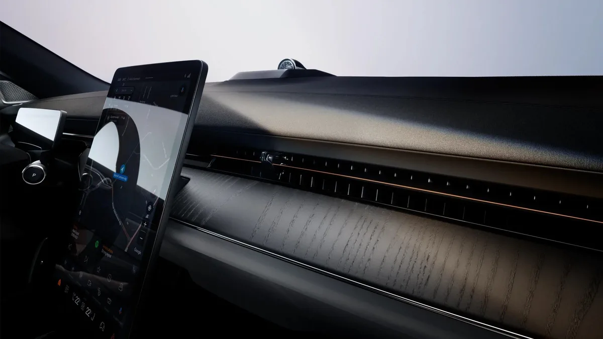 Polestar 3 dashboard with portrait center touchscreen