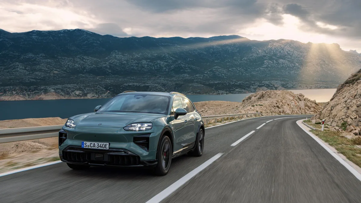 Porsche Cayenne Electric front on the road