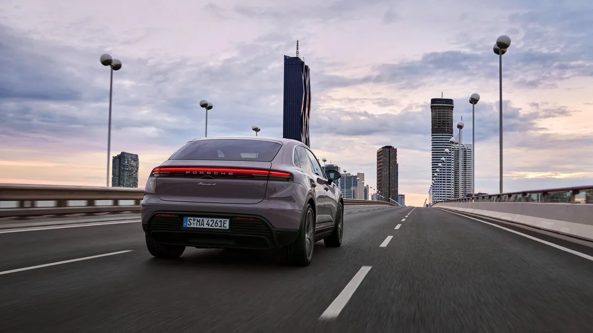 Porsche Macan Electric driving in the city