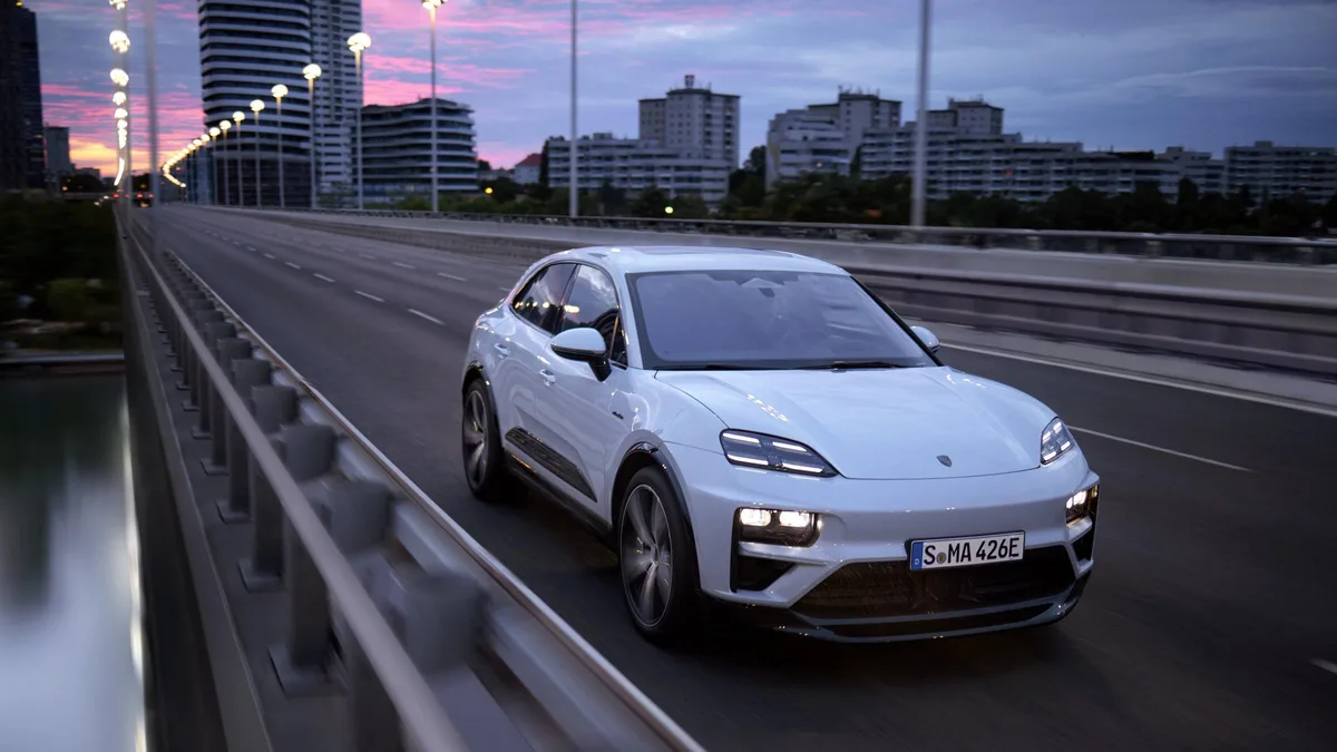 Porsche Macan Electric front three-quarter