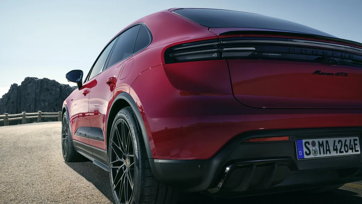 Porsche Macan Electric rear view parked