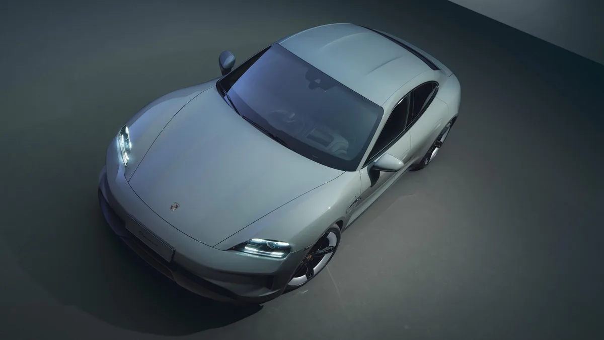 Porsche Taycan from above