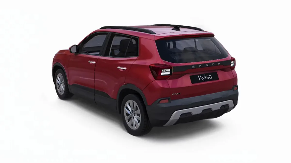 Skoda Kylaq rear three-quarter view