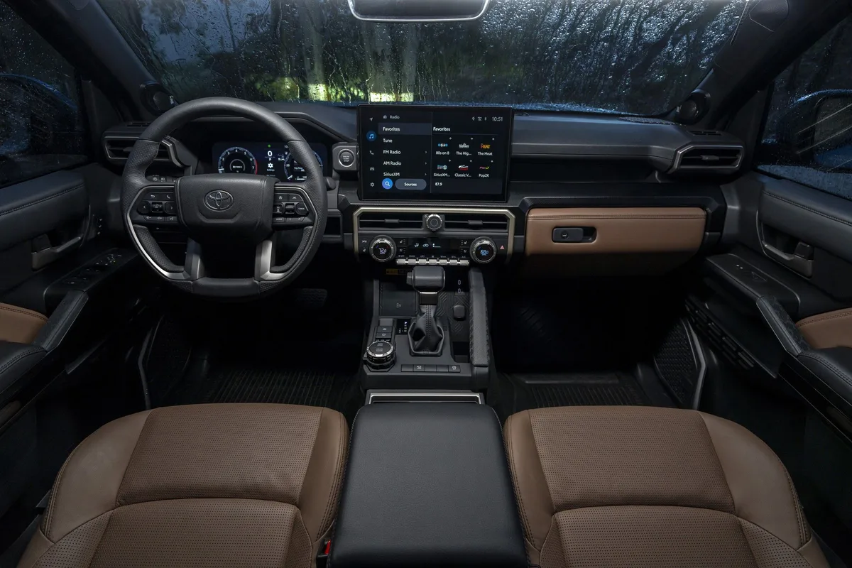 Toyota 4Runner Limited dashboard with brown leather interior