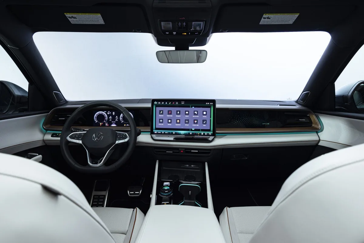 Volkswagen Atlas dashboard with 15-inch infotainment screen and digital cockpit