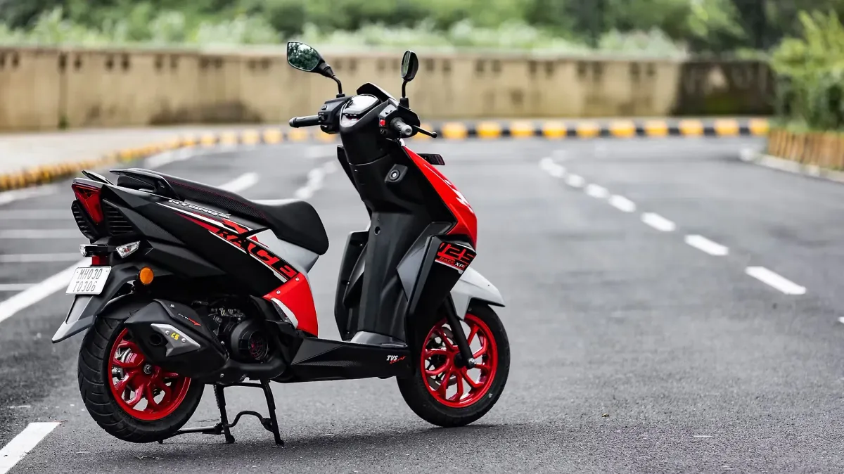 TVS NTORQ 125 rear three-quarter view